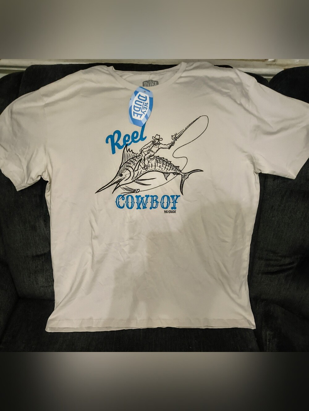 **NWT** HEY DUDE "Reel Cowboy" Graphic T-Shirt ... - Picture 5 of 5